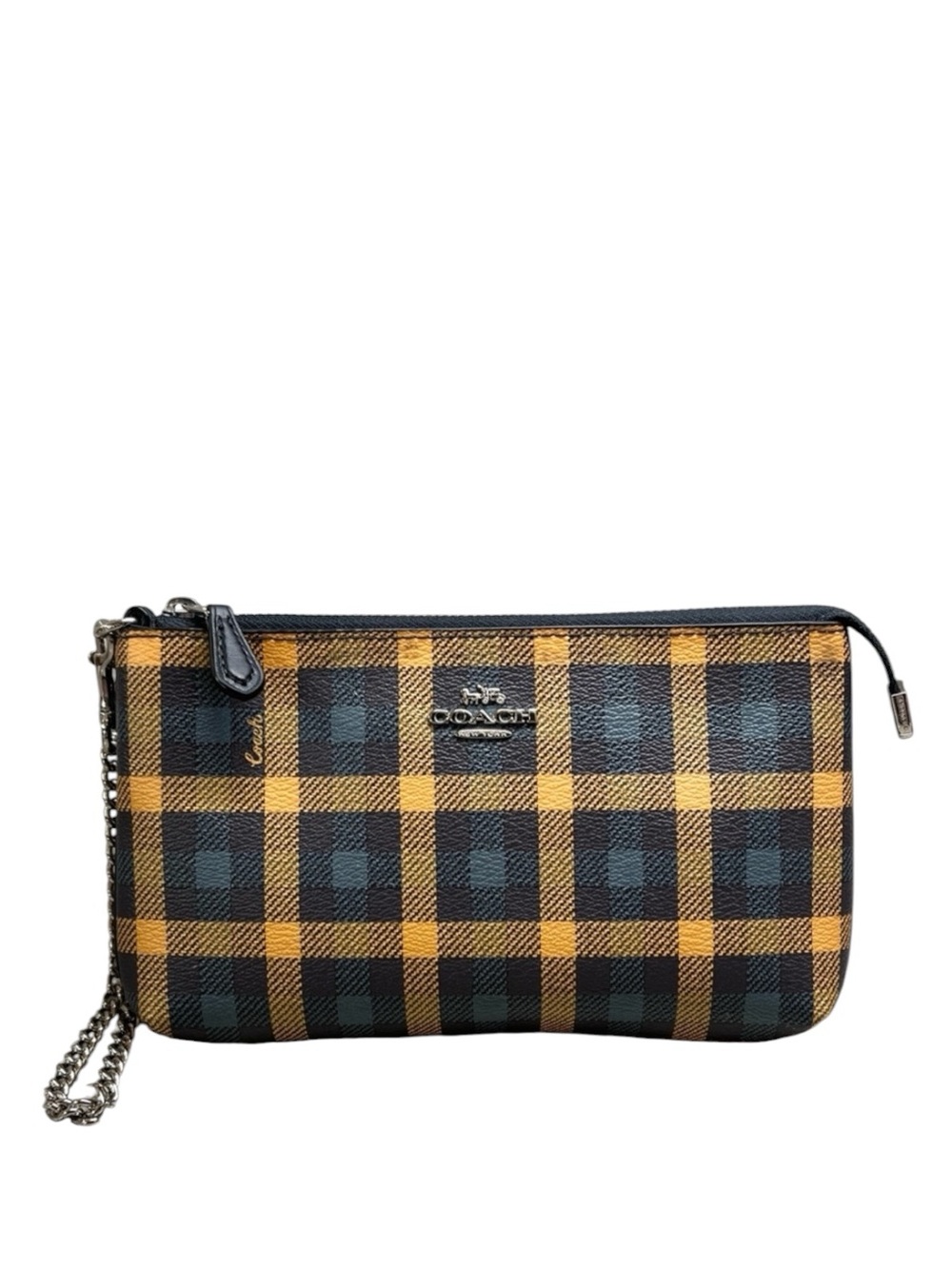 Coach Gingham Large Zip Wristlet
